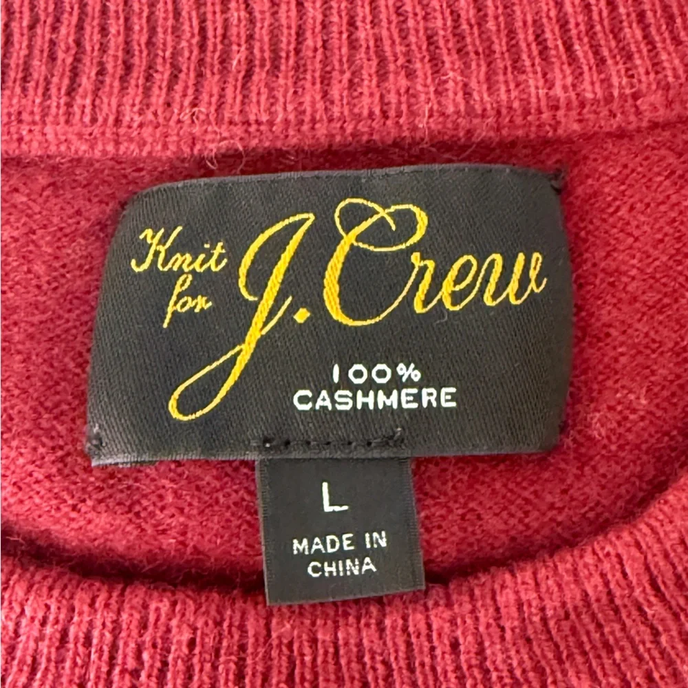 J. Crew 100% Cashmere Crewneck Sweater Burgundy Red Unisex Size L